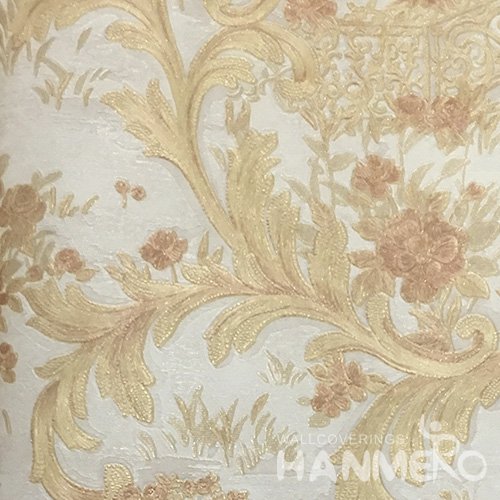 HANMERO Interior Rural 1.06*15.6M/Roll PVC Yellow Embossed Wide Wallpaper Decor