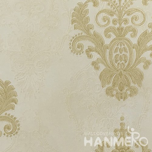 HANMERO European PVC Embossed With Yellow Embossed Wide Korean Wallpaper 1.06*15.6M/Roll