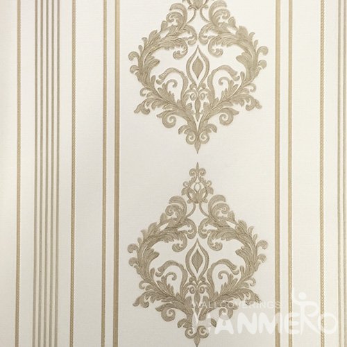 HANMERO European PVC Embossed With Brown Embossed Wide Korean Wallpaper 1.06*15.6M/Roll