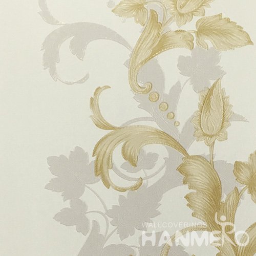 HANMERO European PVC Embossed With Yellow Embossed Wide Korean Wallpaper 1.06*15.6M/Roll