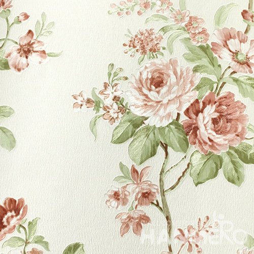 HANMERO Rural PVC Embossed With Pink Embossed Wide Korean Wallpaper 1.06*15.6M/Roll