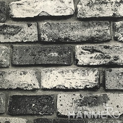 HANMERO Modern PVC Embossed With Black Brick Wide Korean Wallpaper 1.06*15.6M/Roll