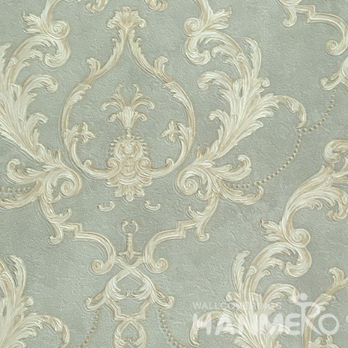 HANMERO Wide Size 1.06*15.6M/Roll PVC Embossed European Green Embossed Korean Wallpaper