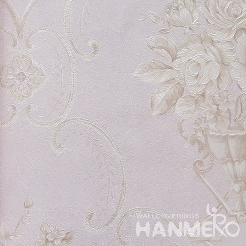 HANMERO Wide Size 1.06*15.6M/Roll PVC Embossed European Pink Embossed Korean Wallpaper