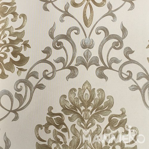 HANMERO European Vinyl Embossed Floral Brown Wallpaper For Bedding Living Room