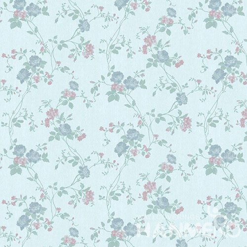 HANMERO New Pastoral  0.53*10M/Roll Blue PVC Embossed Floral Wallpaper For Interior