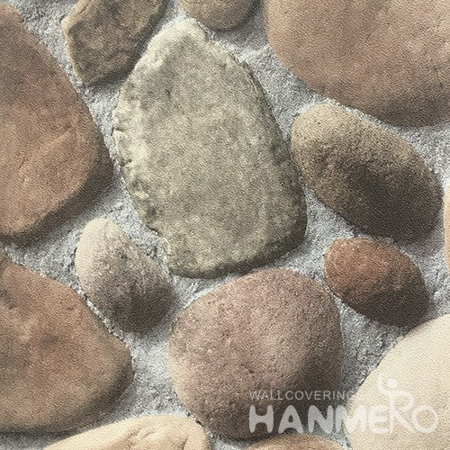 HANMERO New 3D Style  0.53*10M/Roll Multicolor PVC Embossed Stone Wallpaper For Interior