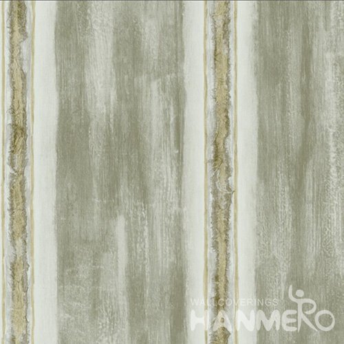 HANMERO New Modern  0.53*10M/Roll Green PVC Embossed Stripes Wallpaper For Interior