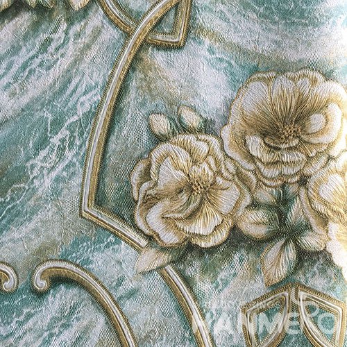 HANMERO Brand New Italian Design European PVC Embossed Green Floral Home Wallpaper