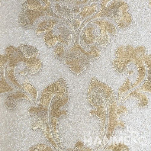 HANMERO Brand New Italian Design European PVC Embossed Yellow Floral Home Wallpaper