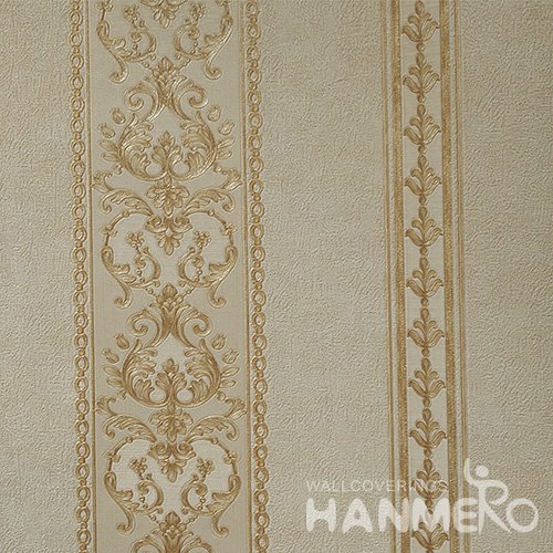 HANMERO Standard PVC Material European Style  0.53*10M/Roll Yellow Floral Wallpaper For Room