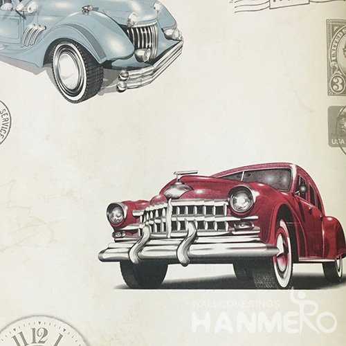 HANMERO Italian Design Modern 1.06*15.6M/Roll Korean Cars PVC Multicolor Wallpaper