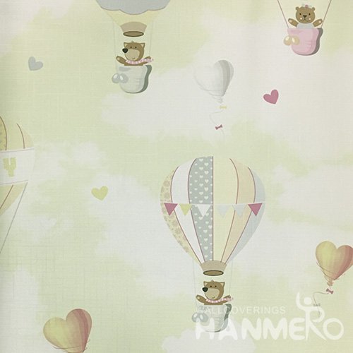 HANMERO Italian Design Kids 1.06*15.6M/Roll Korean Carton PVC Green Wallpaper