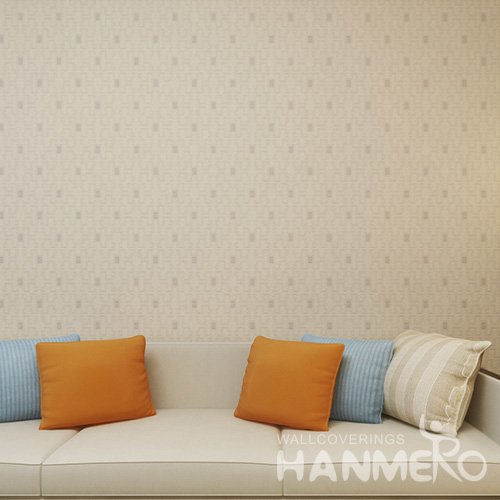 HANMERO Embossed Modern Geometric Beige PVC Wallpaper For Home Interior Decoration