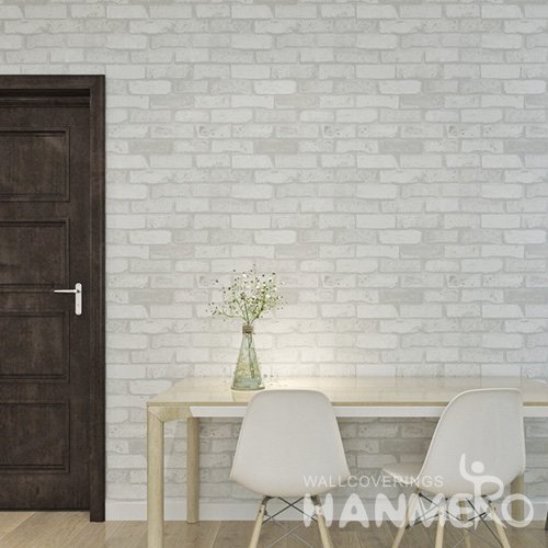 HANMERO Embossed Modern White Brick PVC Wallpaper For Home Interior Decoration