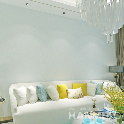 HANMERO Embossed Pastoral Floral Light Blue PVC Wallpaper For Home Interior Decoration